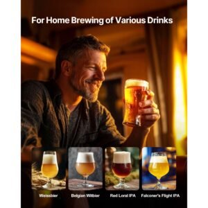 brew bags, 2 pcs food grade nylon material grain bag, 10 pcs natural cotton linen hop bag, easy to clean, reusable & ultra fine mesh home brewing bags, only for our automatic beer brewer