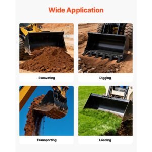 bucket tooth bar,45.2 in heavy duty 6 teeth tractor bucket bar for tractor loader skidsteer, 4560 lbs load capacity, bolt on teeth bars for buckets protection efficient & soil excavation