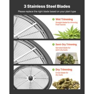 bud leaf bowl trimmer, 16 in manual bud trimmer, with sharp stainless steel blades, visual cutting, wet & dry hydroponic cutting machine, twisted spin cut for plants leaves buds flowers