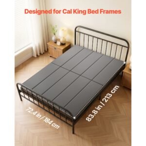 bunkie board, cal king size 72.4 x 83.8 in, foldable bed board under mattress with hook and loop straps, pp core with 600d oxford fabric, anti sag for metal frames, bunk beds, and sleeper sofas