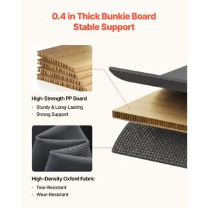 bunkie board, cal king size 72.4 x 83.8 in, foldable bed board under mattress with hook and loop straps, pp core with 600d oxford fabric, anti sag for metal frames, bunk beds, and sleeper sofas