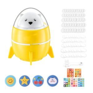 Button Maker Machine, 2.25" / 58 mm, Plastic Pin Badge Maker with 50pcs Button Parts and Pre-Printed Pattern Paper, Circle Cutter, Compact Body, for Home DIY, School Events, Birthday Present