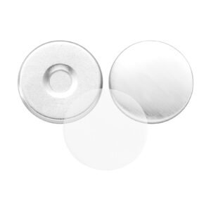 Button Maker Supplies 50 Sets 0.98 in / 25 mm Refrigerator Magnets, Button Parts with Magnetic Backs, Metal Shells, Clear Mylar Films, and Blank Circle Papers, for Home DIY and Kitchen Decor