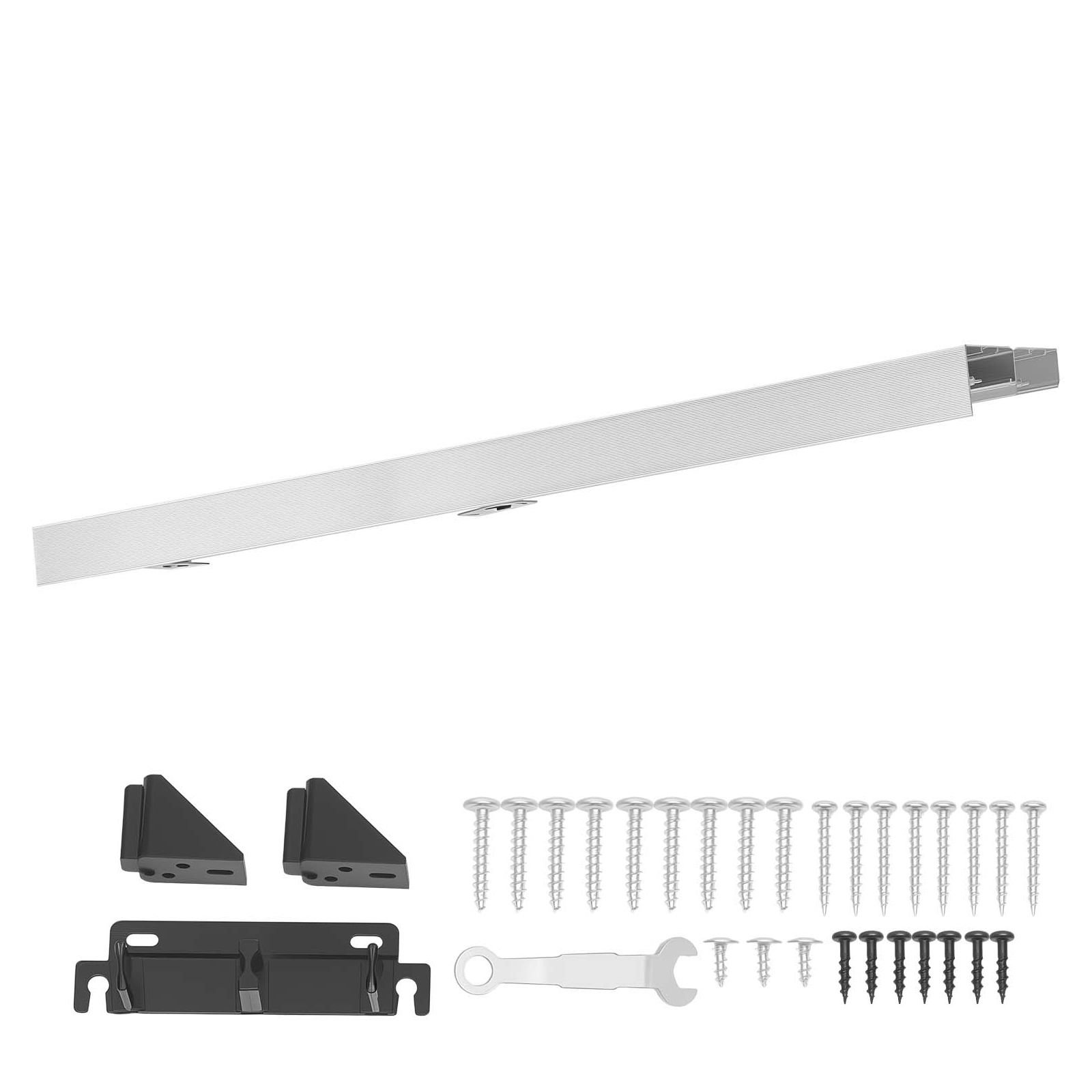 bypass sliding door hardware kit, 4 ft aluminum alloy dual track bypass door hardware, smooth and quiet sliding, easy to install, for 1" to 1 3/4" thickness 24" width 2 door system, for closet