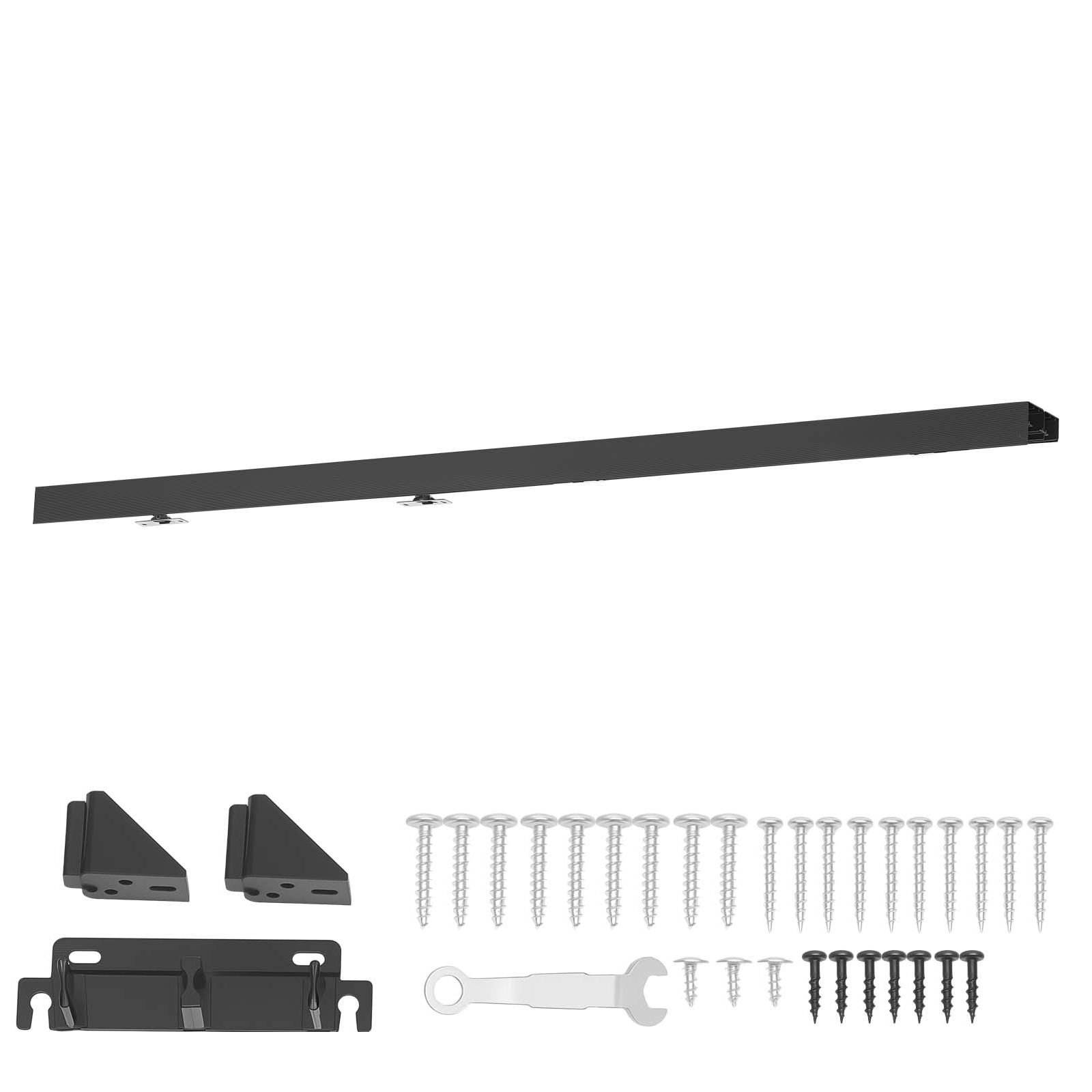 bypass sliding door hardware kit, 5 ft aluminum alloy dual track bypass door hardware, smooth and quiet sliding, easy to install, for 1" to 1 3/4" thickness 30" width 2 door system, for closet
