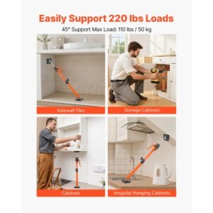 cabinet jack support pole, 2 pack, 18.9 29.5 inch steel telescopic quick support rod, adjustable 3rd hand system up to 220 lbs capacity for installing cabinets, lifting drywall, cargo bars