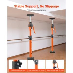 cabinet jack support pole, 2 pack, 18.9 29.5 inch steel telescopic quick support rod, adjustable 3rd hand system up to 220 lbs capacity for installing cabinets, lifting drywall, cargo bars