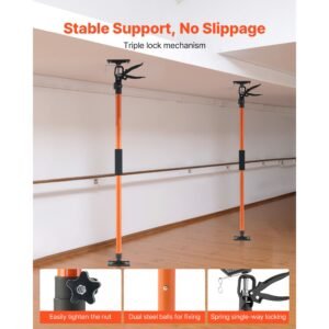 cabinet jack support pole, 4 pack, 45.7 114.2 inch steel telescopic quick support rod, adjustable 3rd hand system up to 154 lbs capacity for installing cabinets, lifting drywall, cargo bars