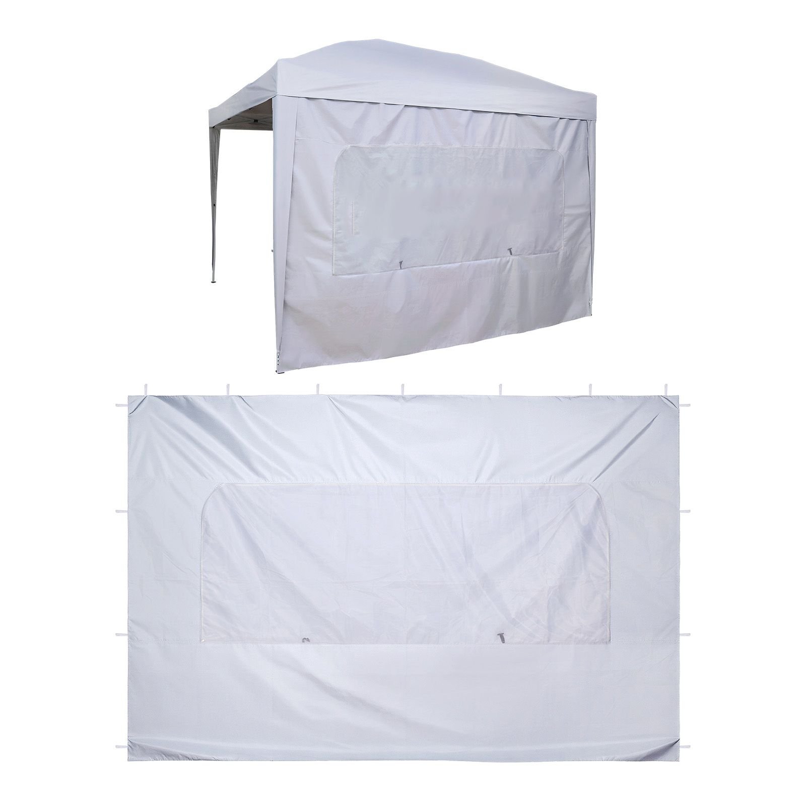 canopy sidewalls, fit for 10 x 10 ft pop up canopy tent, tent side walls with waterproof and sunlight protection layer for outdoor event tents, vendor booths, camping (1 sidewall only, white)