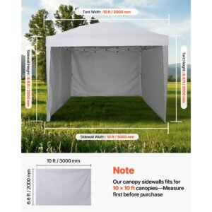 canopy sidewalls, fit for 10 x 10 ft pop up canopy tent, tent side walls with waterproof and sunlight protection layer for outdoor event tents, vendor booths, camping (3 sidewalls only, white)