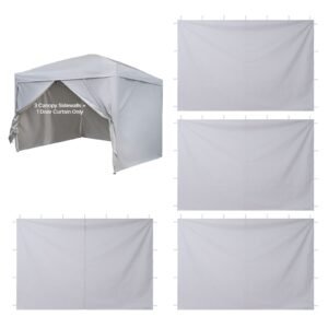 Canopy Sidewalls, Fit for 10 x 10 ft Pop Up Canopy Tent, Tent Side Walls with Waterproof and Sunlight Protection Layer for Outdoor Event Tents, Vendor Booths, Camping (4 Sidewalls Only, White)