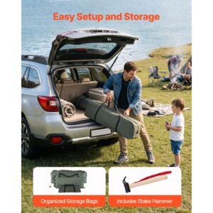 canvas bell tent, 4 seasons 9.84 ft yurt tent for camping with stove jack, canvas breathable holds up to 3 people with zipped detachable floor, for family camping glamping outdoor hunting party