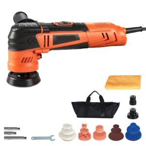 Car Buffer Polisher, 1.2"/2"/3" Rotary Polisher Buffer, 600W 6 Variable Speeds 1000-4500RPM Car Polisher Waxer Kit for Cars Detailing, Waxing, Polishing, Scratch Removal