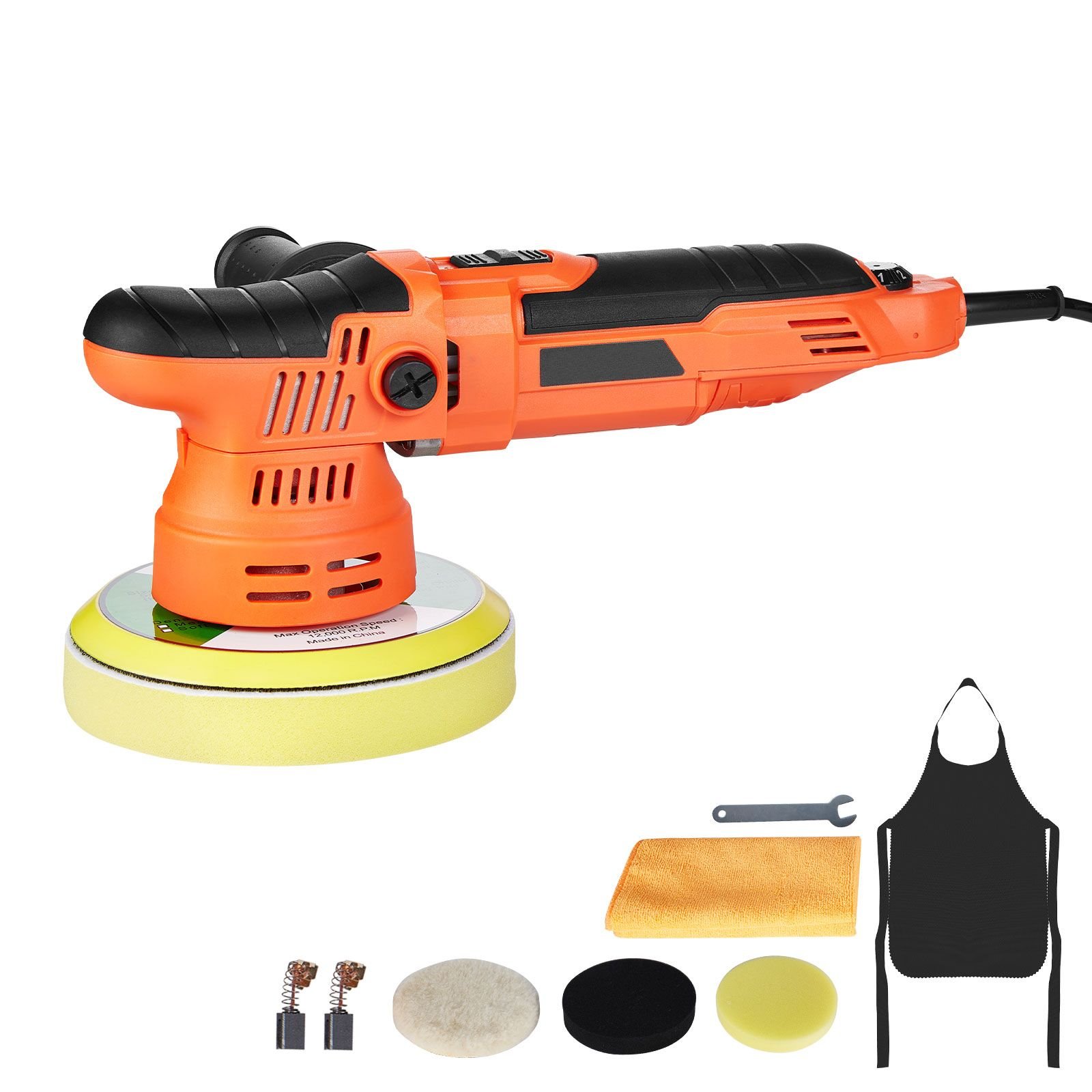 car buffer polisher, 6 inch dual action polisher buffer waxer, 650w 6 variable speeds 2000 6800rpm random orbital polisher kit for cars detailing, waxing, polishing