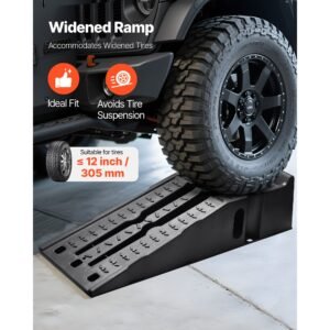 car ramps, 2 pcs 16000 lbs gvw capacity, 6.7 in lift height, portable high profile car service ramps for home garage maintenance and oil changes, heavy duty for truck suv vehicle repair, black
