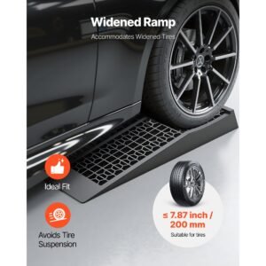car ramps, 2 pcs 20000 lbs gvw capacity, 2.56 in lift height, portable low profile car service ramps for home garage maintenance & oil changes, heavy duty for low chassis vehicle & support jack