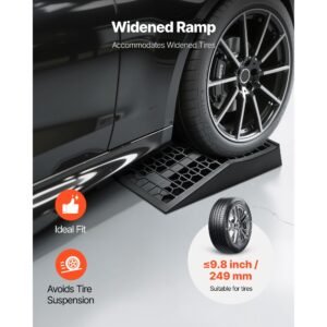 car ramps, 2 pcs 20000 lbs gvw capacity, 2.6 in lift height, portable low profile car service ramps for home garage maintenance & oil changes, heavy duty for low chassis vehicle & support jack