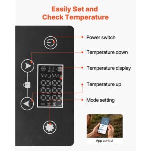 car refrigerator, dc 12/24v ac100 240v compressor electric cooler, 4°f to 68°f car fridge with app control, 16 qt cars freezer for rvs, campsites, boats, camping, fishing, 60w portable freezer
