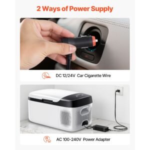 car refrigerator, dc 12/24v ac100 240v compressor electric cooler, 4°f to 68°f car fridge with app control, 16 qt cars freezer for rvs, campsites, boats, camping, fishing, 60w portable freezer