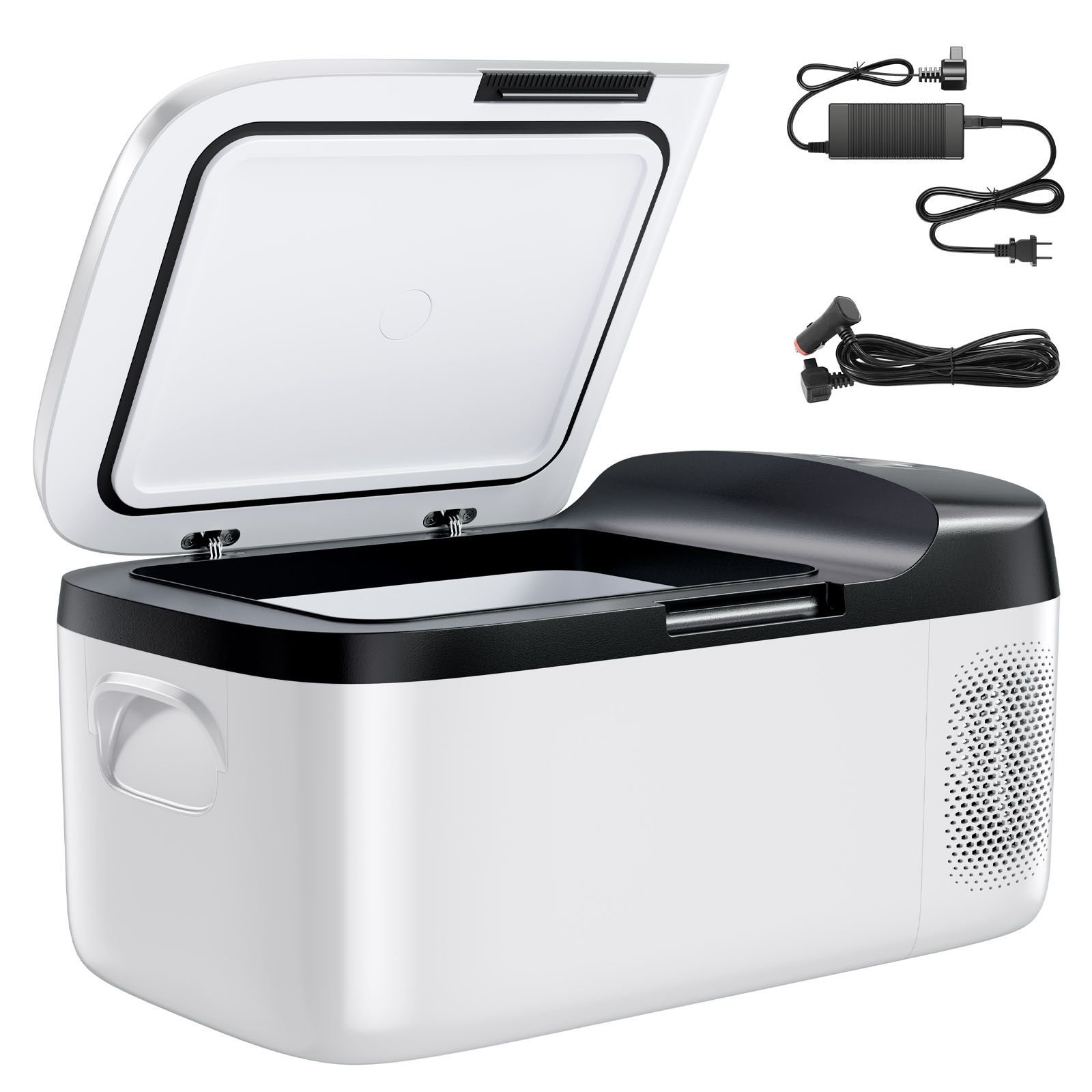 car refrigerator, dc 12/24v ac100 240v compressor electric cooler, 4°f to 68°f car fridge with app control, 16 qt cars freezer for rvs, campsites, boats, camping, fishing, 60w portable freezer