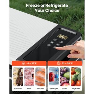 car refrigerator, dc 12/24v ac100 240v compressor electric cooler, 4°f to 68°f car fridge with app control, 23 qt cars freezer for rvs, campsites, boats, camping, fishing, 45w portable freezer