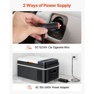 car refrigerator, dc 12/24v ac100 240v compressor electric cooler, 4°f to 68°f car fridge with app control, 23 qt cars freezer for rvs, campsites, boats, camping, fishing, 45w portable freezer