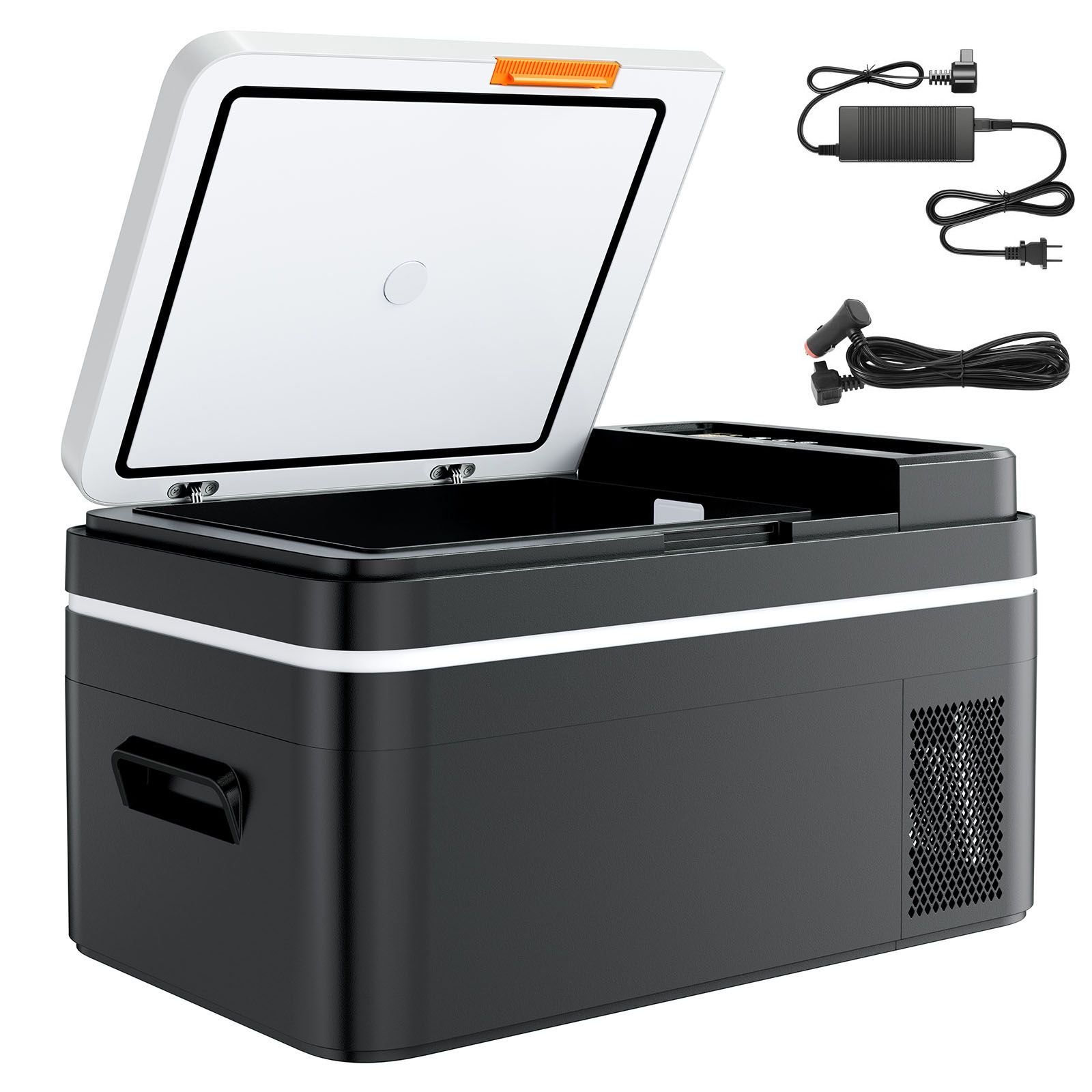 car refrigerator, dc 12/24v ac100 240v compressor electric cooler, 4°f to 68°f car fridge with app control, 23 qt cars freezer for rvs, campsites, boats, camping, fishing, 45w portable freezer