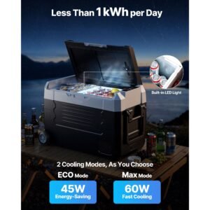 car refrigerator, dc 12/24v ac100 240v compressor electric cooler, 4°f to 68°f truck refrigerator with app control, wheels & dual zone, 37 qt cars cooler for rvs, boats, camping, fishing