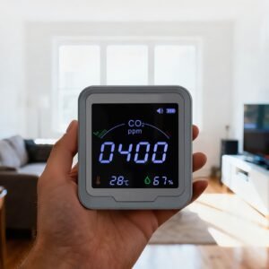 carbon dioxide monitor, co2 controller with temperature and humidity display, ndir sensor, carbon dioxide detector for bedside, home, office, car, lightweight & portable