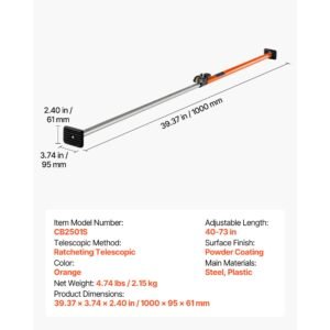cargo bar, ratcheting cargo bar adjustable from 40" to 73", heavy duty steel cargos stabilizer with non slip foot pads, telescoping load lock bars stop sliding for suvs, sedans