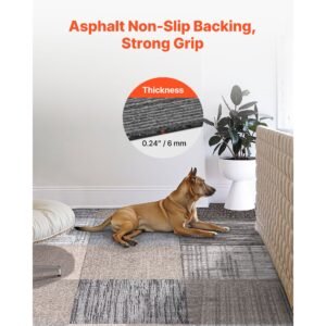 carpet tiles reusable 20x20 inch, 24 pcs modular carpet square rug, commercial floor soft padded for seamless cover 66.6sq.ft, easy diy replacement for living room bedroom indoor,multicolor