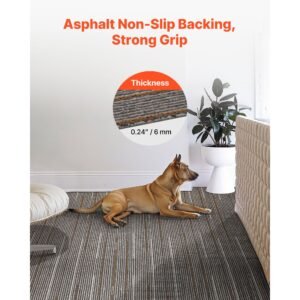 carpet tiles reusable 24x24 inch, 24 pcs modular carpet square rug, commercial floor soft padded for seamless cover 96sq.ft, easy diy for living room bedroom office indoor,dark brown