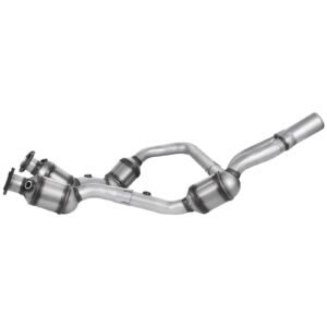 catalytic converter, 2 pack, compatible with 2007 2009 jeep wrangler 3.8l v6, front, right, replacement oe 50482, stainless steel material high flow converter, for exhaust gas purification