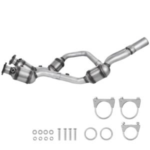 Catalytic Converter, 2 Pack, Compatible with 2007-2009 Jeep Wrangler 3.8L V6, Front, Right, Replacement OE 50482, Stainless Steel Material High Flow Converter, for Exhaust Gas Purification