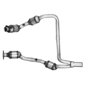 catalytic converter, 2 pack, compatible with 2007 2009 jeep wrangler 3.8l v6, front, right, replacement oe 50482, stainless steel material high flow converter, for exhaust gas purification