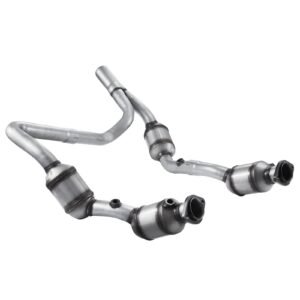 catalytic converter, 2 pack, compatible with 2007 2009 jeep wrangler 3.8l v6, front, right, replacement oe 50482, stainless steel material high flow converter, for exhaust gas purification