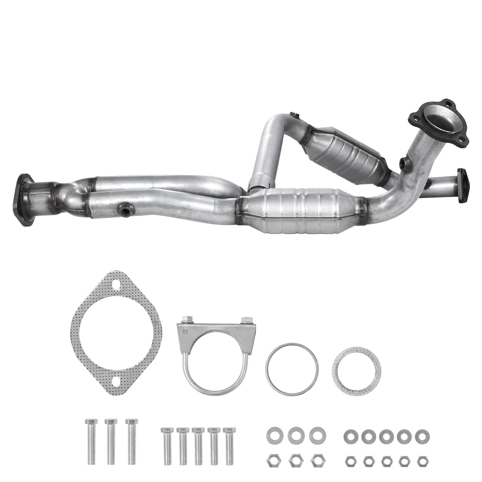 catalytic converter, compatible with cadillac escalade/chevy avalanche silverado suburban tahoe/gmc sierra yukon, 4.3l v6, 4.8l/5.3l v8, front, left, right, replacement oe 15756278, 50366