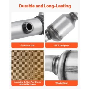 catalytic converter, compatible with nissan frontier nv1500 nv2500 nv3500 pathfinder xterra/suzuki equator, 4.0l v6, front, left, rear, right, replacement oe 16399, for exhaust gas purification
