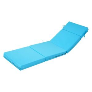 chaise lounge cushion, 72 x 21 x 4 in, set of 2 outdoor lounge chair cushions, waterproof & fade resistant, sun lounger cushions with ties, thick patio lounger pads for pool deck, teal color
