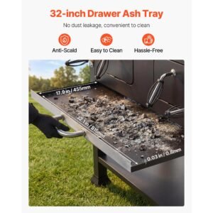 charcoal grill, 780 sq.in. extra large charcoal barbecue grill with 2 liftable charcoal trays & folding side tables, high temp powder coated steel bbq cooking grills for patio backyard parties