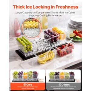 chilled condiment server caddy, 5 compartment ice cooled serving container, plastic fruit garnish tray platter with separate lid, for taco salad bar accessories, party home restaurant supplies