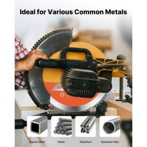 circular saw blade, 10 inch diameter, 80 sharp alloy teeth, 5/8 inch arbor, fine finish, aluminum cutting blade for circular saw, with noise reducing heat vents, for cutting steel and metal