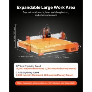 cnc router machine, 100w spindle, 3 axis wood engraving milling machine, with 15.75 x 15.75 x 3.74 in working area, linear rail, aluminum alloy structure, for wood acrylic carving cutting