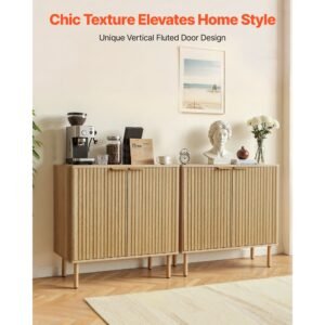 coffee bar cabinet, mid century fluted coffee bar table with 2 tier storage, buffet stand cabinet with 4 barn doors, sideboard buffet station for living room, entryway, 31.5x14.7x31.5 in(single)