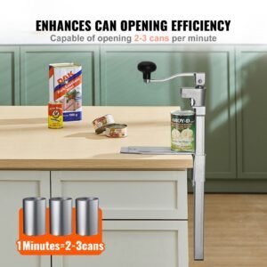commercial can opener, heavy duty manual tabletop cans opener for cans up to 11.8 in height, height adjustable professional can openers fixed with screws, for restaurant, hotel, and food store