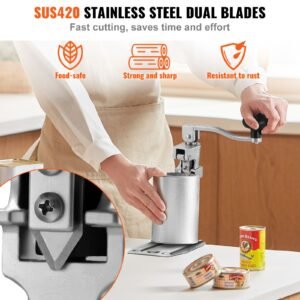 commercial can opener, heavy duty manual tabletop cans opener for cans up to 11.8 in height, height adjustable professional can openers fixed with screws, for restaurant, hotel, and food store