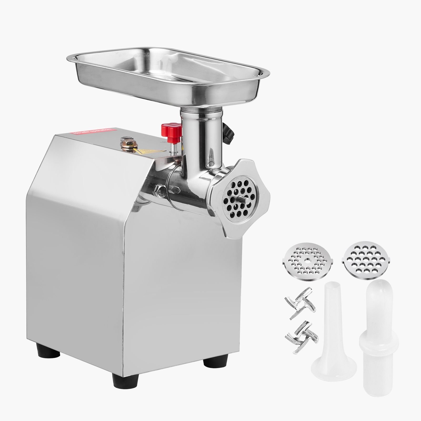 commercial electric meat grinder, 5 lbs/min capacity, #8 industrial meat mincer with 2 stainless steel blades, 2 grinding plates, 600w heavy duty sausage maker stuffer, for kitchen, restaurant
