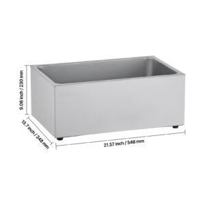 commercial food warmer, 1200w electric stainless steel steam food warmer, fast heating countertop buffet bain marie with soup & perforated ladles, for catering, restaurants, parties, buffets