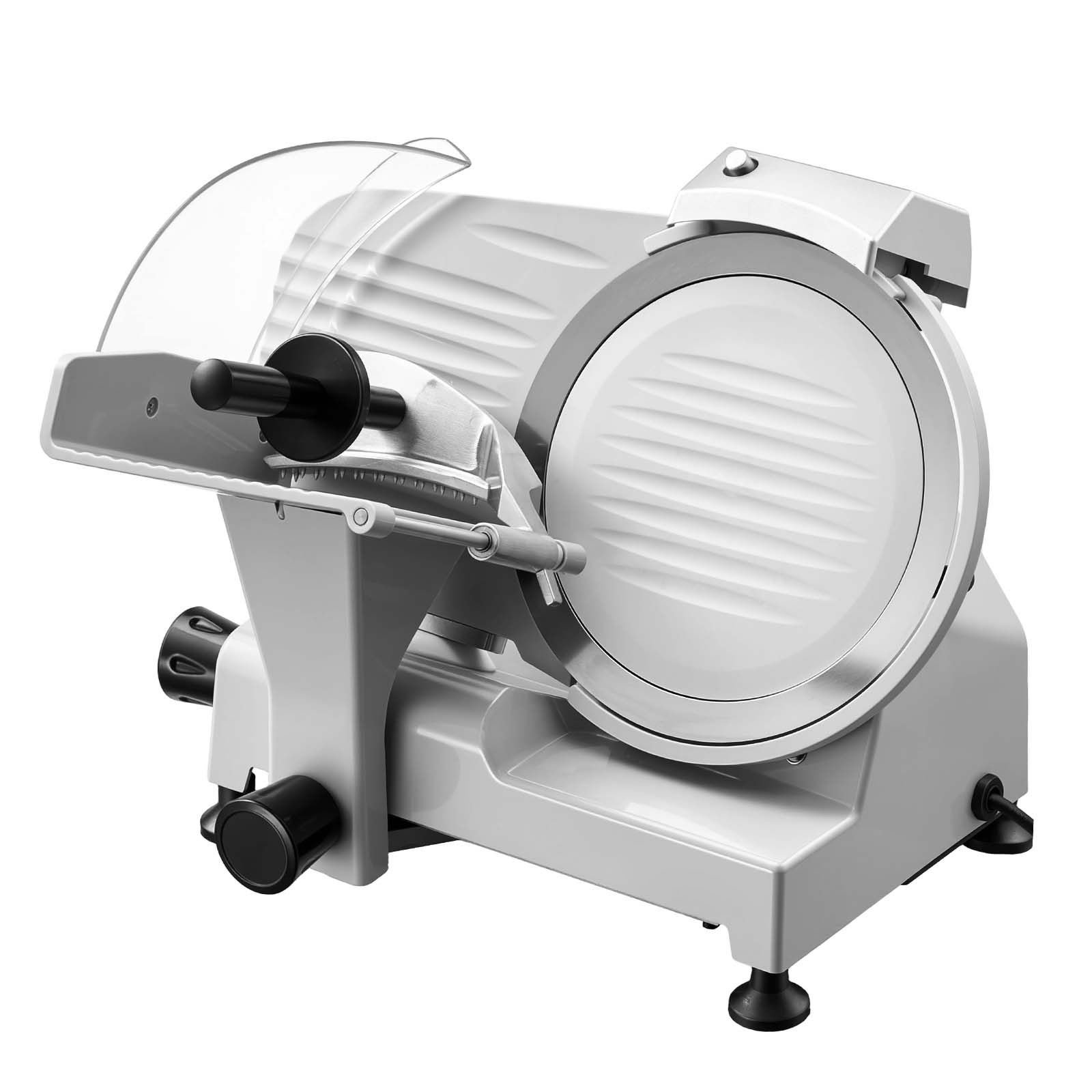 commercial meat slicer, 300w electric cutter, removable 10" carbon steel blade and food tray, 0 0.47" adjustable thickness food slicer machine,for frozen meat, ham, baguett, steak, etl approved