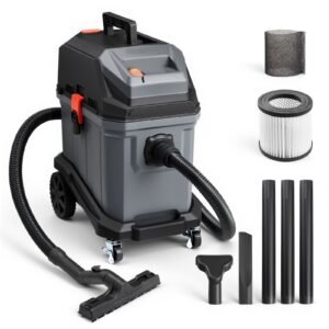 Commercial Shop Vac, 11 Gallon Wet Dry Shop Vacuum, 5.5 Peak HP Portable with One-Button Self-Cleaning, 1350W Input, 1.25in x 7ft Hose, 20ft Cord, Industrial-Grade for Jobsite, Workshop